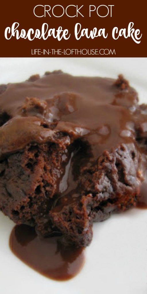 Crock Pot Chocolate Lava Cake is a warm and gooey chocolate cake baked right in the crock pot. Life-in-the-Lofthouse.com