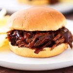 Sweet BBQ Beef sandwiches are delicious shredded beef with a sweet and savor BBQ flavor stuffed between two hamburger buns.