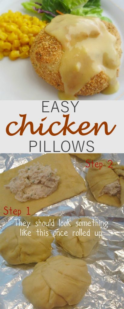 Chicken Pillows are a crescent dough crust filled with chicken and cream cheese that are dipped in butter and breadcrumbs. Life-in-the-Lofthouse.com