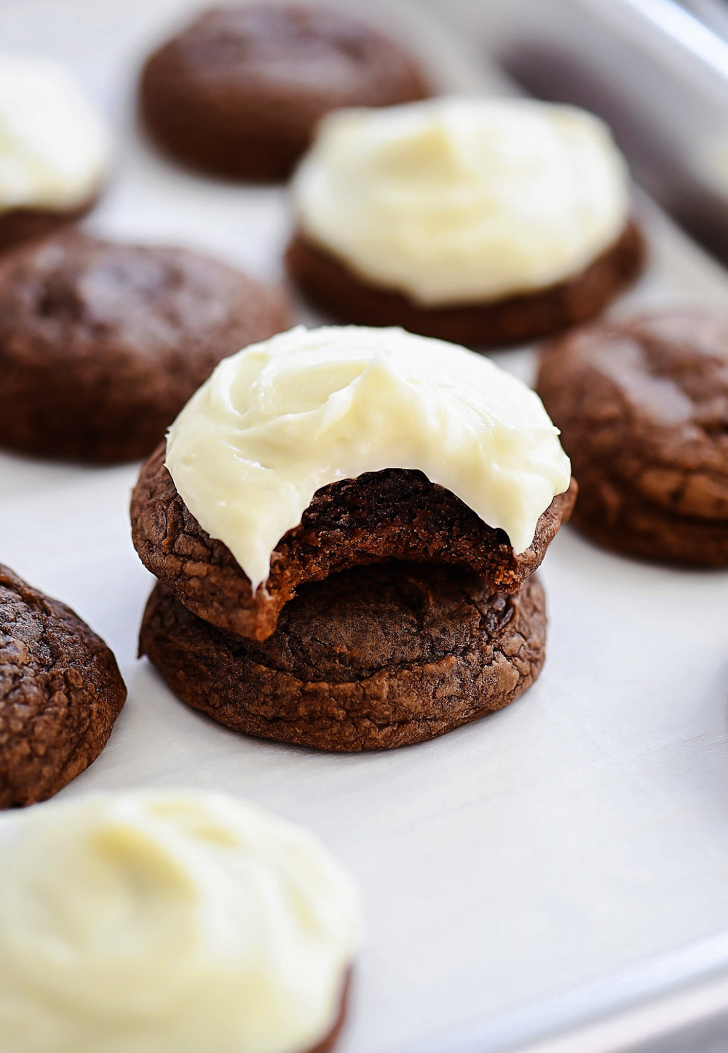 Brownie Mix Cookies with Cream Cheese Frosting