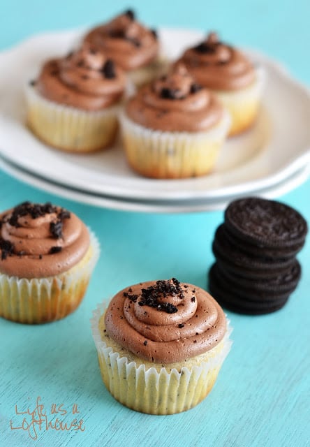 Cookies and Cream Cupcakes with Milk Chocolate Frosting