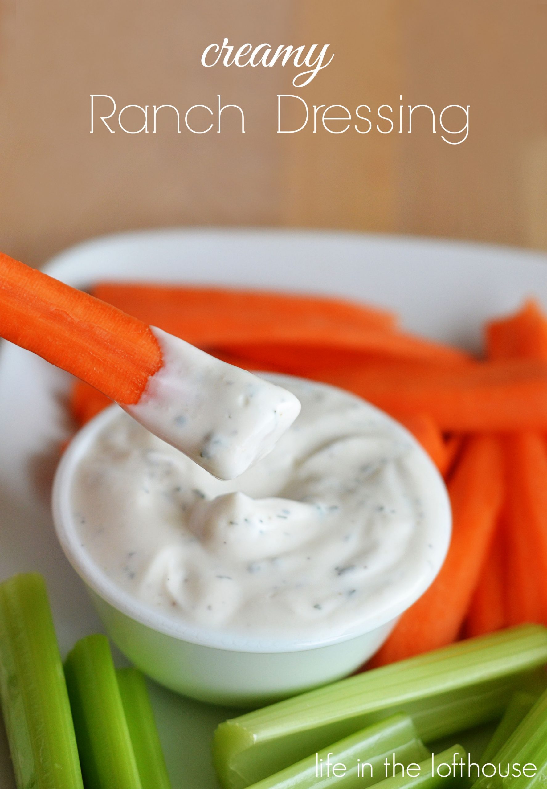 Delicious and creamy homemade ranch dressing that is packed full of flavor. Life-in-the-Lofthouse.com