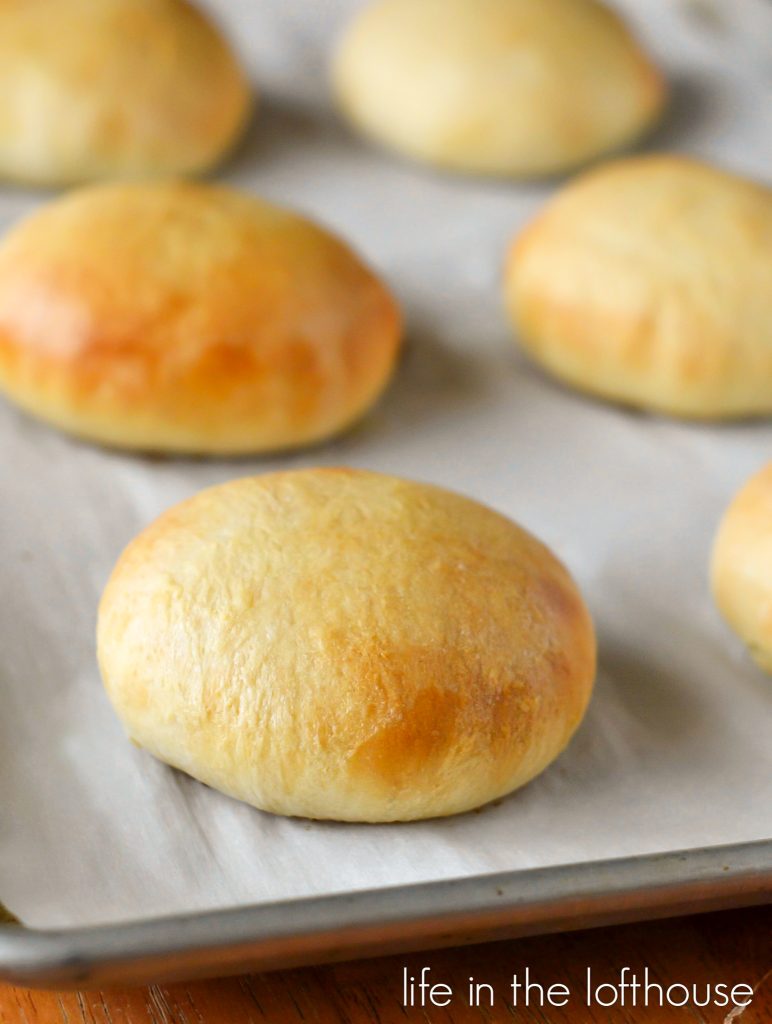 Soft and buttery homemade hamburger buns. Life-in-the-Lofthouse.com