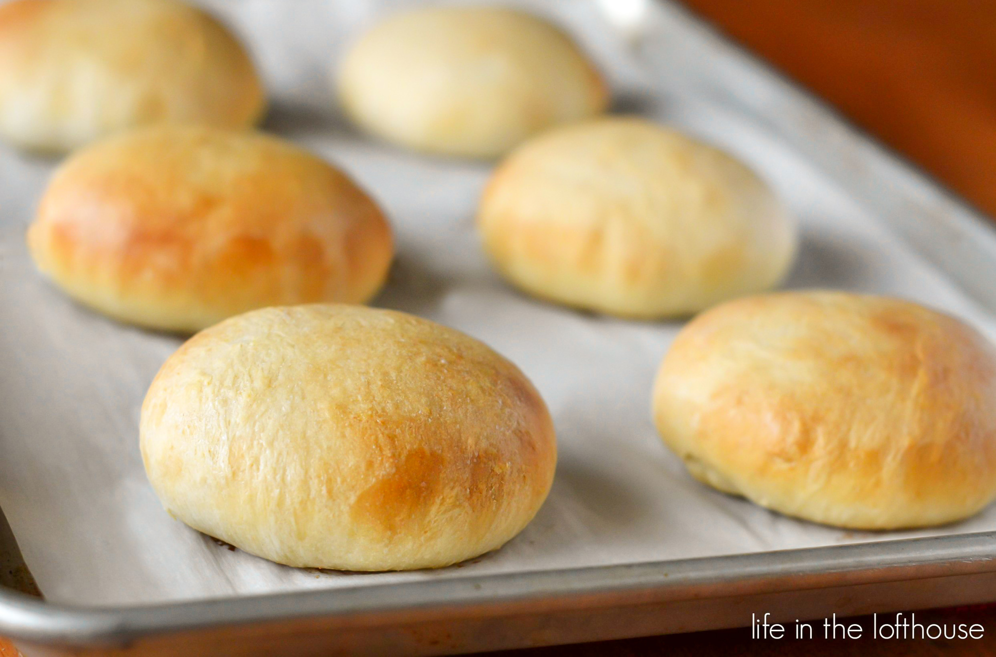 Soft and buttery homemade hamburger buns. Life-in-the-Lofthouse.com