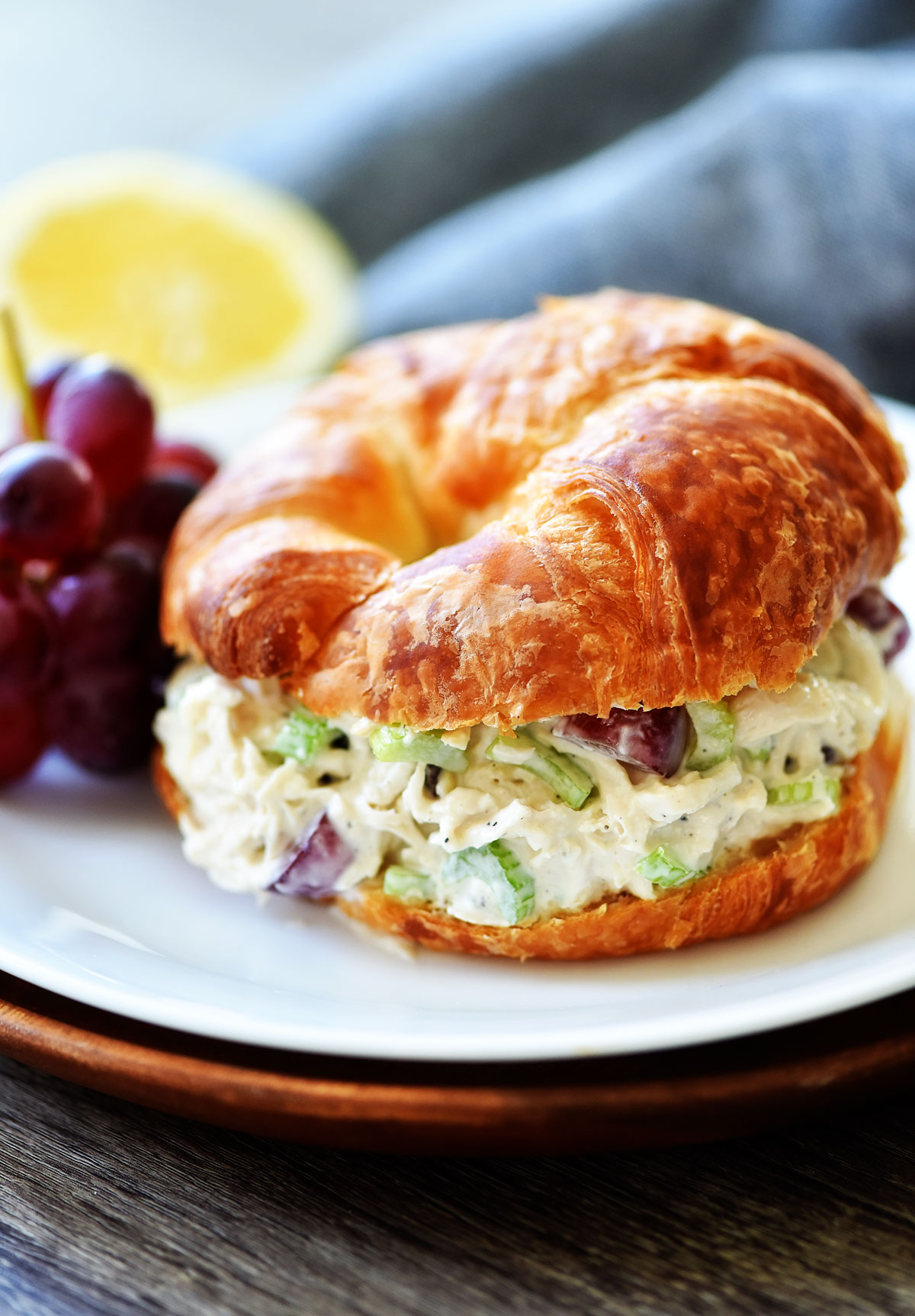 Chicken Salad Croissant Sandwiches are filled with flavorful chicken salad stuffed between buttery, soft croissant rolls. Life-in-the-Lofthouse.com