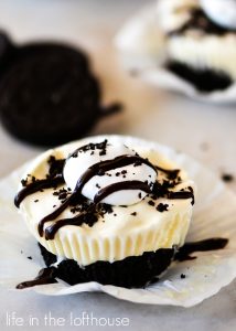 Delicious frozen cupcakes made from an Oreo cookie crust and vanilla ice cream. Life-in-the-Lofthouse.com