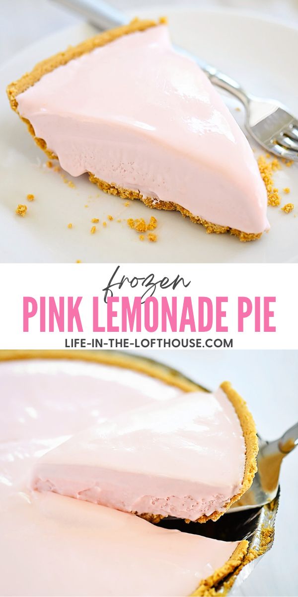 Frozen pink lemonade pie is a refreshing and creamy pie that tastes just like frozen pink lemonade and is made with only 4 ingredients. Life-in-the-Lofthouse.com