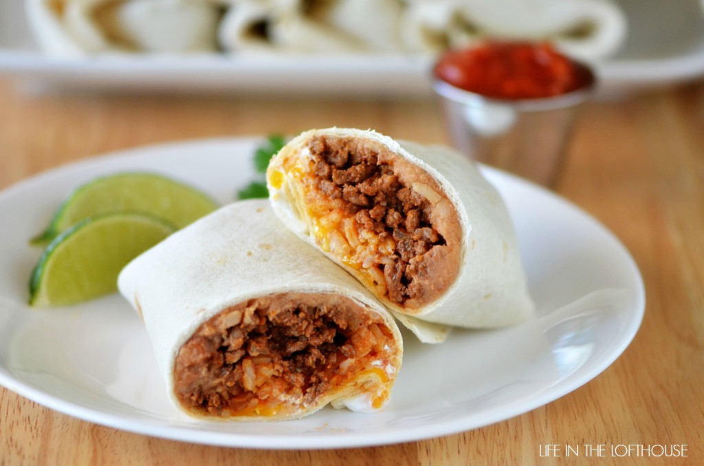 Freezer beef and bean burritos are delicious burritos filled with beef, beans, rice, cheese and more that are easily frozen. Life-in-the-Lofthouse.com