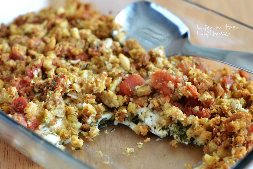 Basil pesto and chicken stuffing gives this Italian Chicken and Stuffing Bake extra flavor. Life-in-the-Lofthouse.com