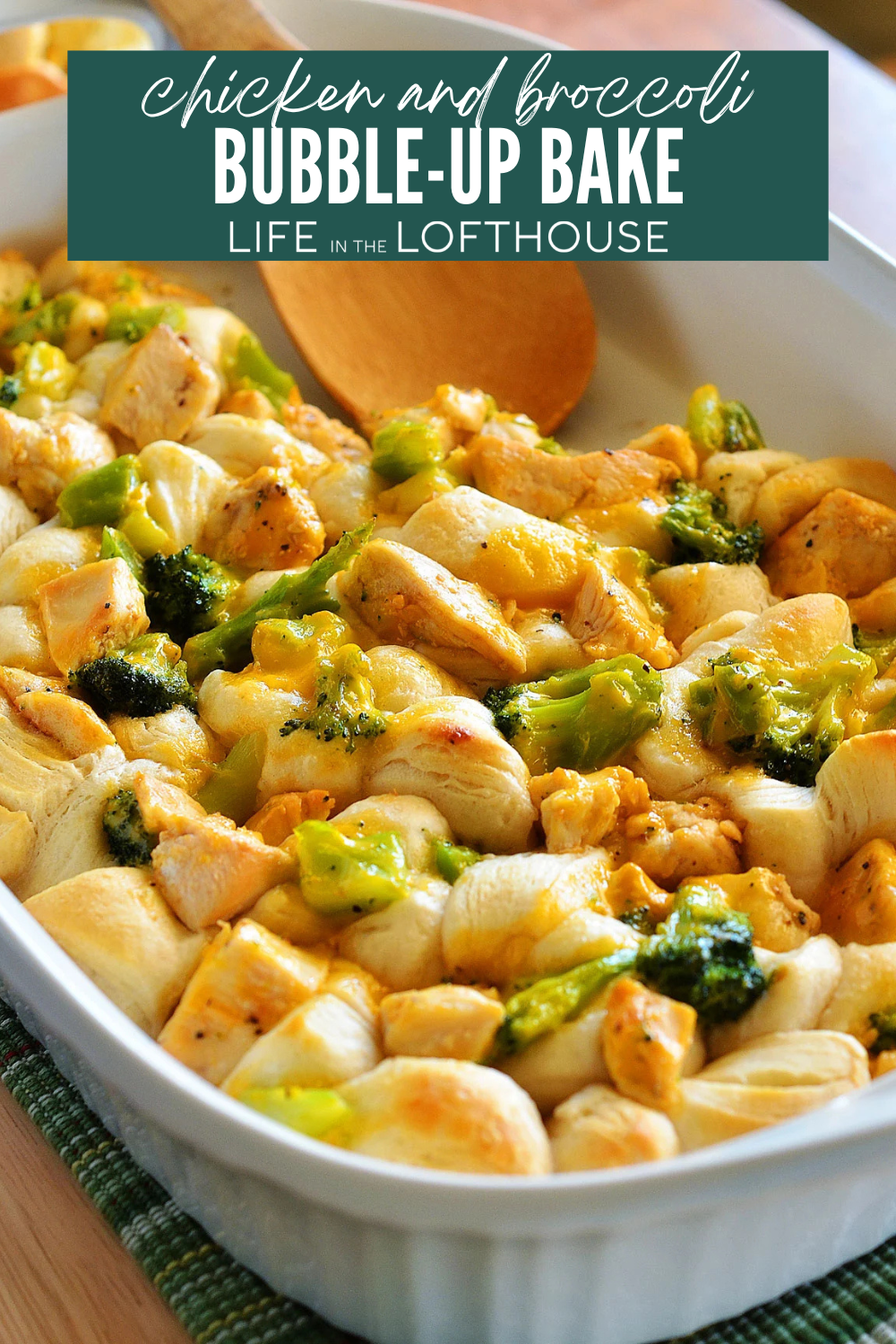 3-Ingredient Chicken and Broccoli Bubble Up Pinterest Pin
