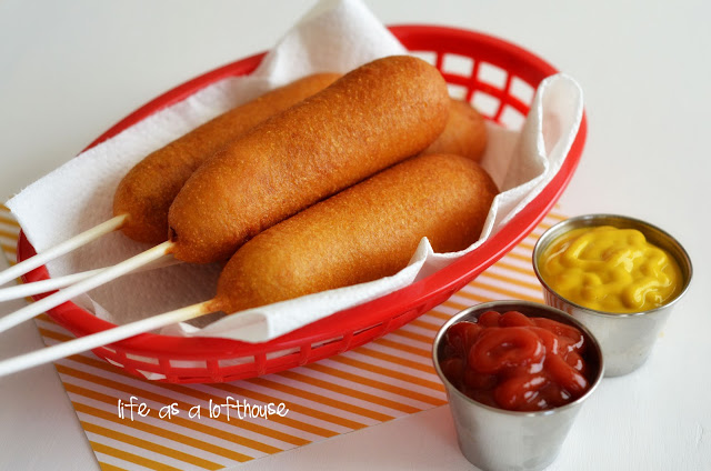 Homemade Corn Dogs are so delicious, easy to make and taste just like the ones from the fair! Life-in-the-Lofthouse.com
