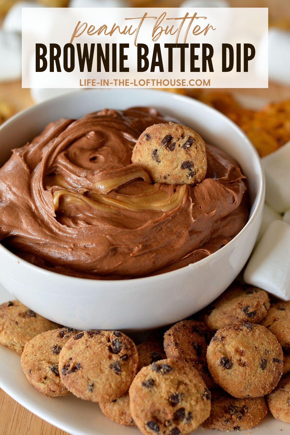Creamy Brownie Batter Dip with Peanut Butter