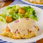 Malibu chicken is crispy baked chicken with layers of ham and Swiss cheese. Life-in-the-Lofthouse.com