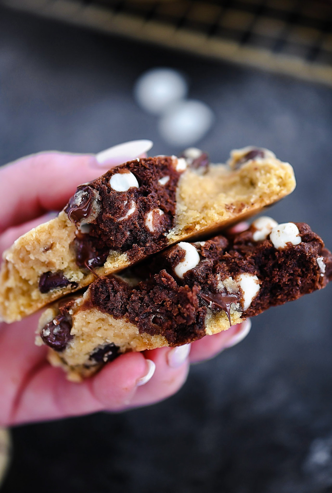 Brookies are a winning combo of chocolate chip cookies and brownies.