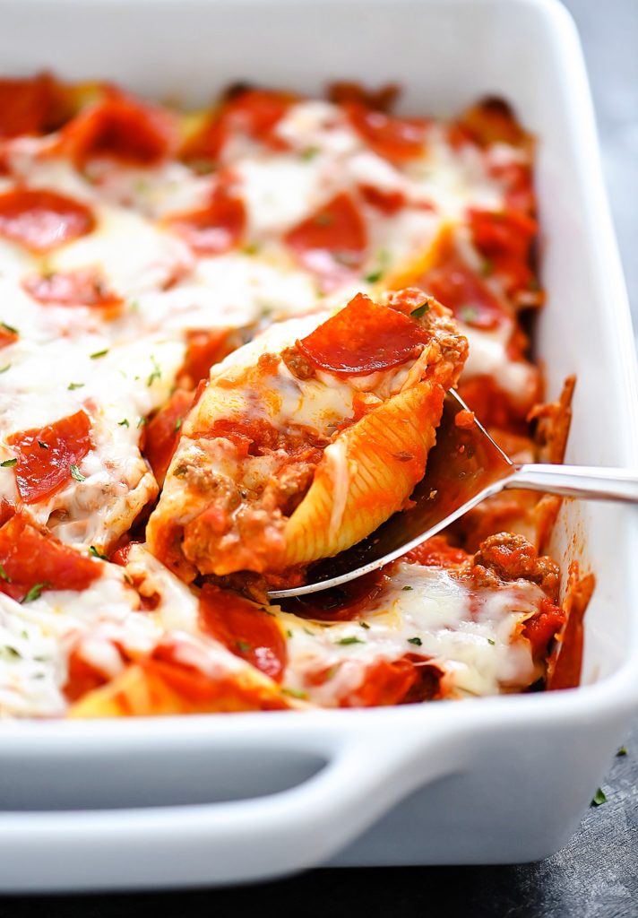 Pizza-Stuffed Pasta Shells - Life In The Lofthouse