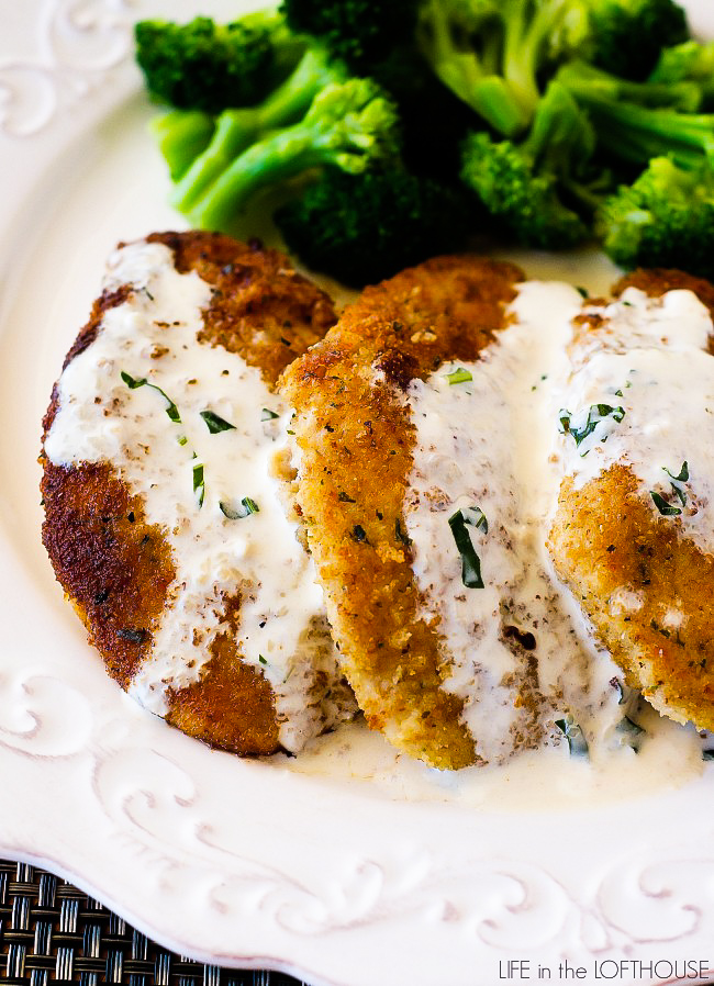 Chicken smothered in Basil Cream Sauce