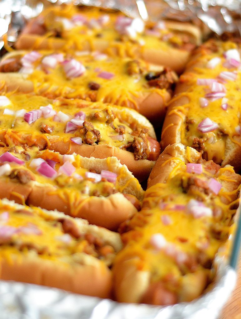 Oven Baked Chili Cheese Dogs