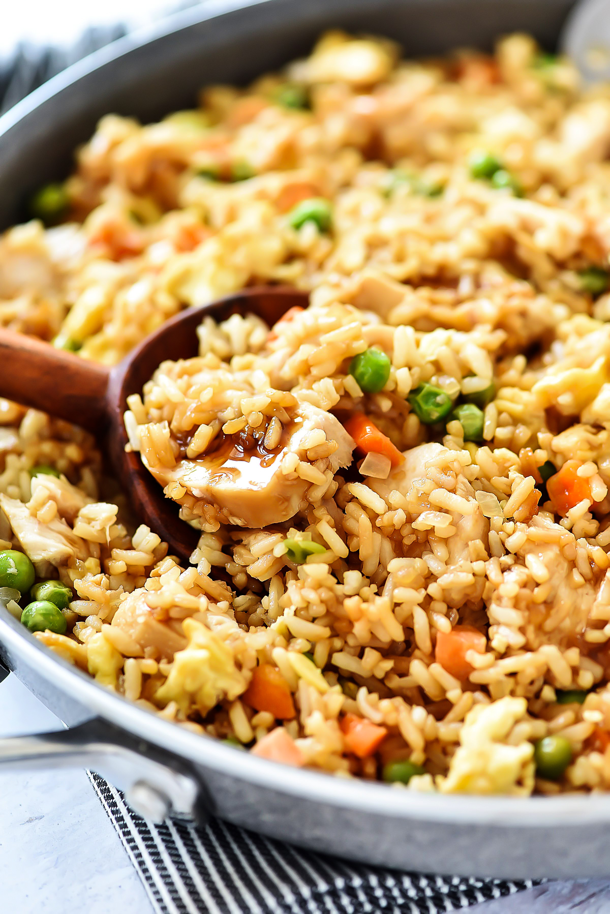 Chicken fried rice has all the classic elements of fried rice with teriyaki chicken through out. Life-in-the-Lofthouse.com