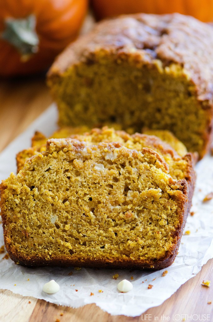 Pumpkin Bread with White Chocolate Chips