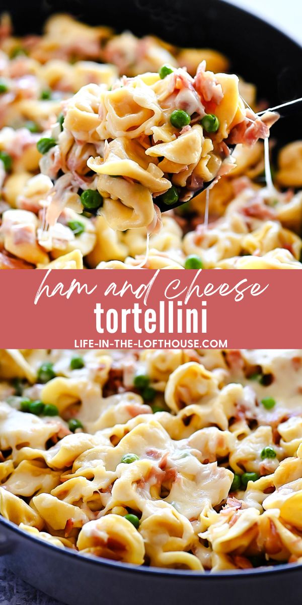 Ham, peas and a creamy sauce over cheese-filled tortellini. Life-in-the-Lofthouse.com