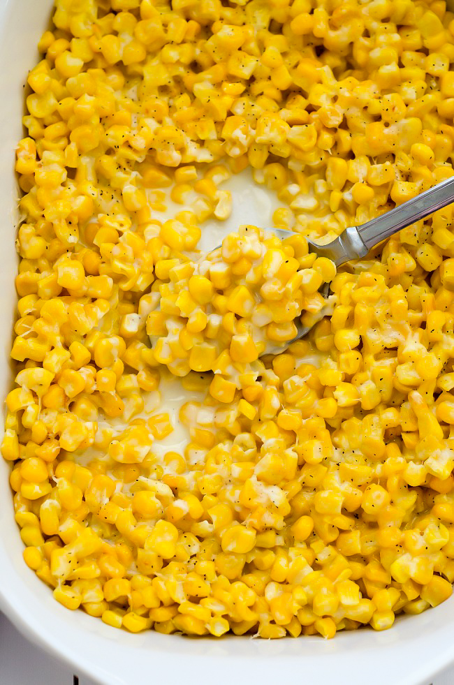 Delicious creamed corn covered in parmesan cheese. Life-in-the-Lofthouse.com