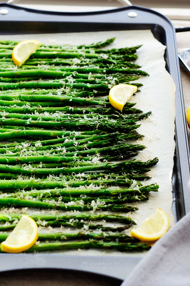 Tender-crisp asparagus that's roasted in the oven with a smidge of olive oil, fresh cracked pepper, grated parmesan cheese and a few squirts of lemon. Life-in-the-Lofthouse.com