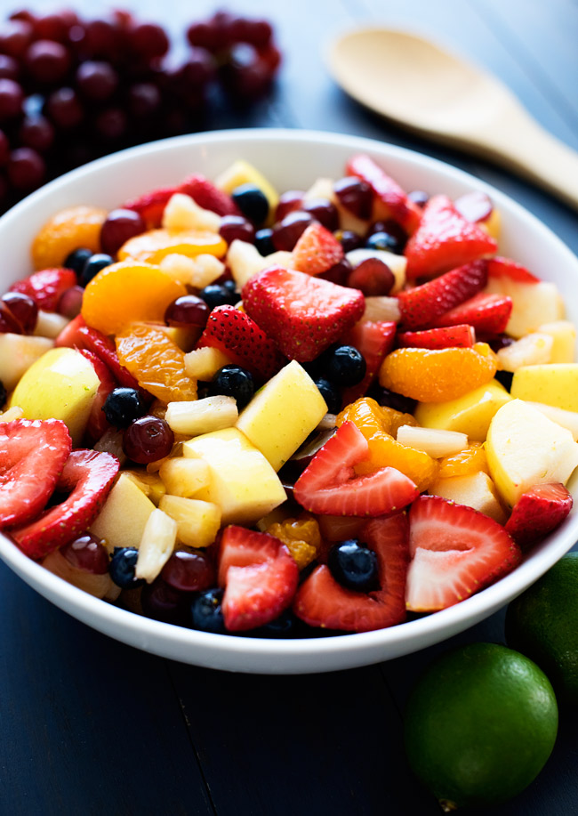 Rainbow Fruit Salad is a delicious and refreshing fruit salad with honey and lime flavors. Life-in-the-Lofthouse.com