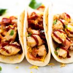 BBQ Chicken Bacon Tacos are filled with grilled chicken, bacon, cheese and barbecue sauce all inside a flour tortilla. Life-in-the-Lofthouse.com