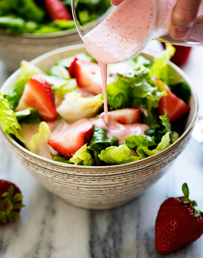 Poppyseed dressing with strawberries