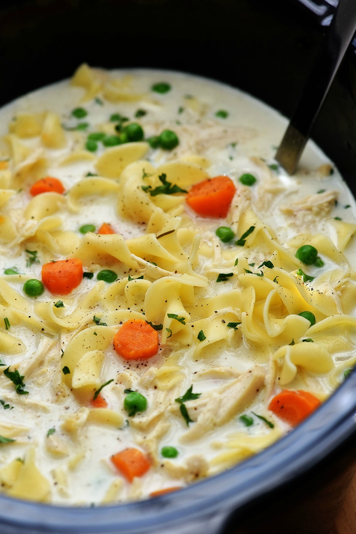 Slow Cooker Creamy Chicken Noodle Soup - Life In The Lofthouse