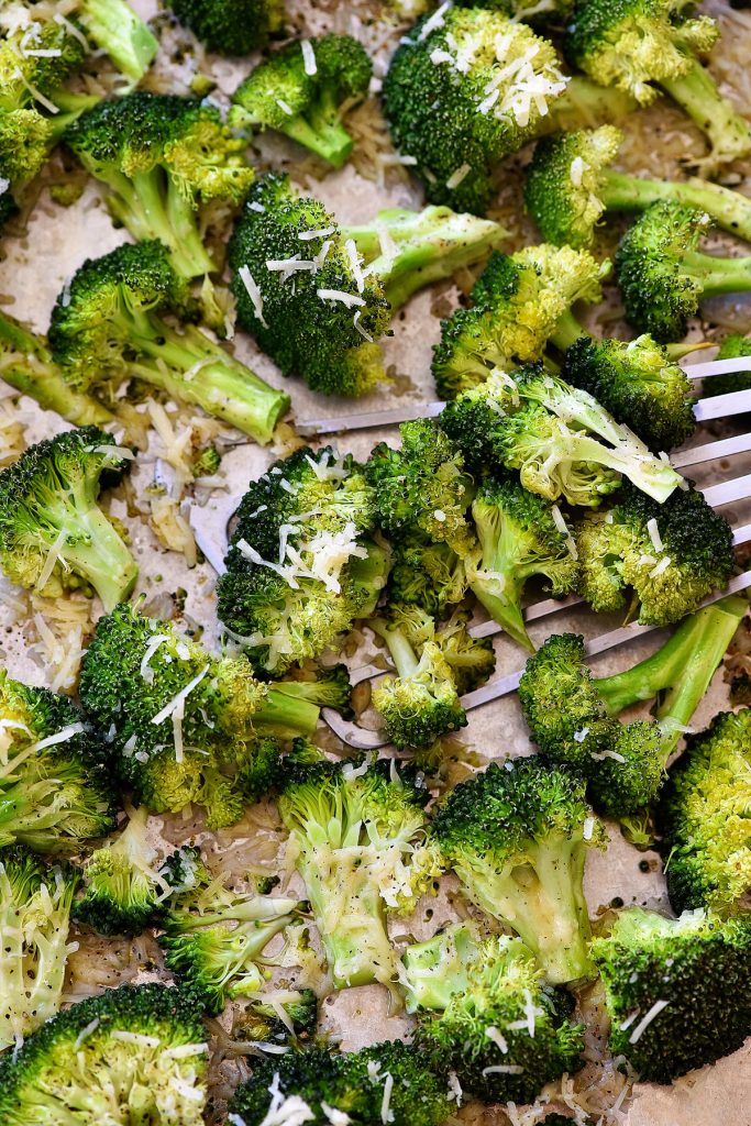 This roasted broccoli is full of garlic and fresh Parmesan cheese flavor. Life-in-the-Lofthouse.com