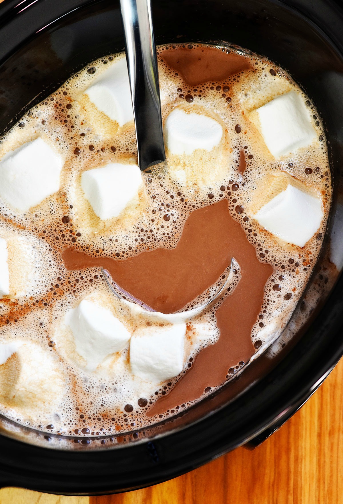 This hot chocolate is so creamy and chocolatey and all made in a Slow Cooker. Life-in-the-Lofthouse.com