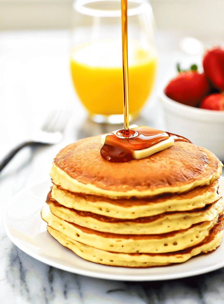 These pancakes are golden and fluffy pancakes that taste just like the ones from the popular restaurant chain IHOP. Life-in-the-Lofthouse.com