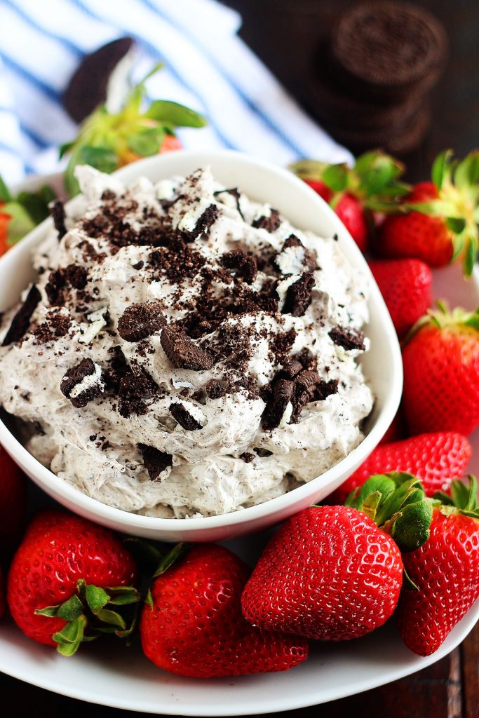 Oreo Dip is a sweet, creamy dip filled with crushed Oreos. Life-in-the-Lofthouse.com