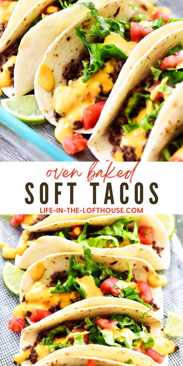 These soft tacos are filled with seasoned ground beef and are all warmed up in the oven. Life-in-the-Lofthouse.com