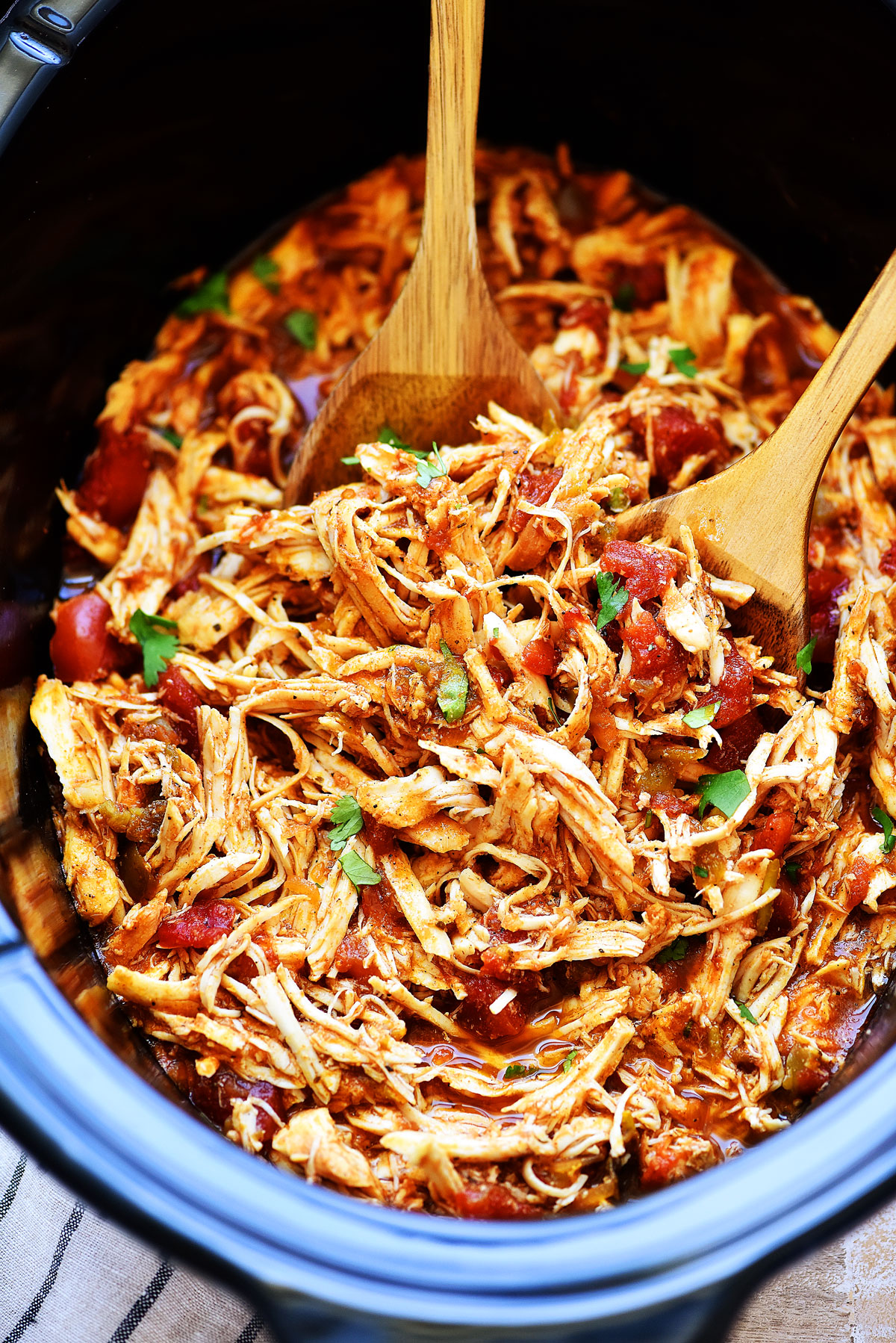 Slow Cooker Shredded Chicken that is filled with Mexican seasonings. Life-in-the-Lofthouse.com