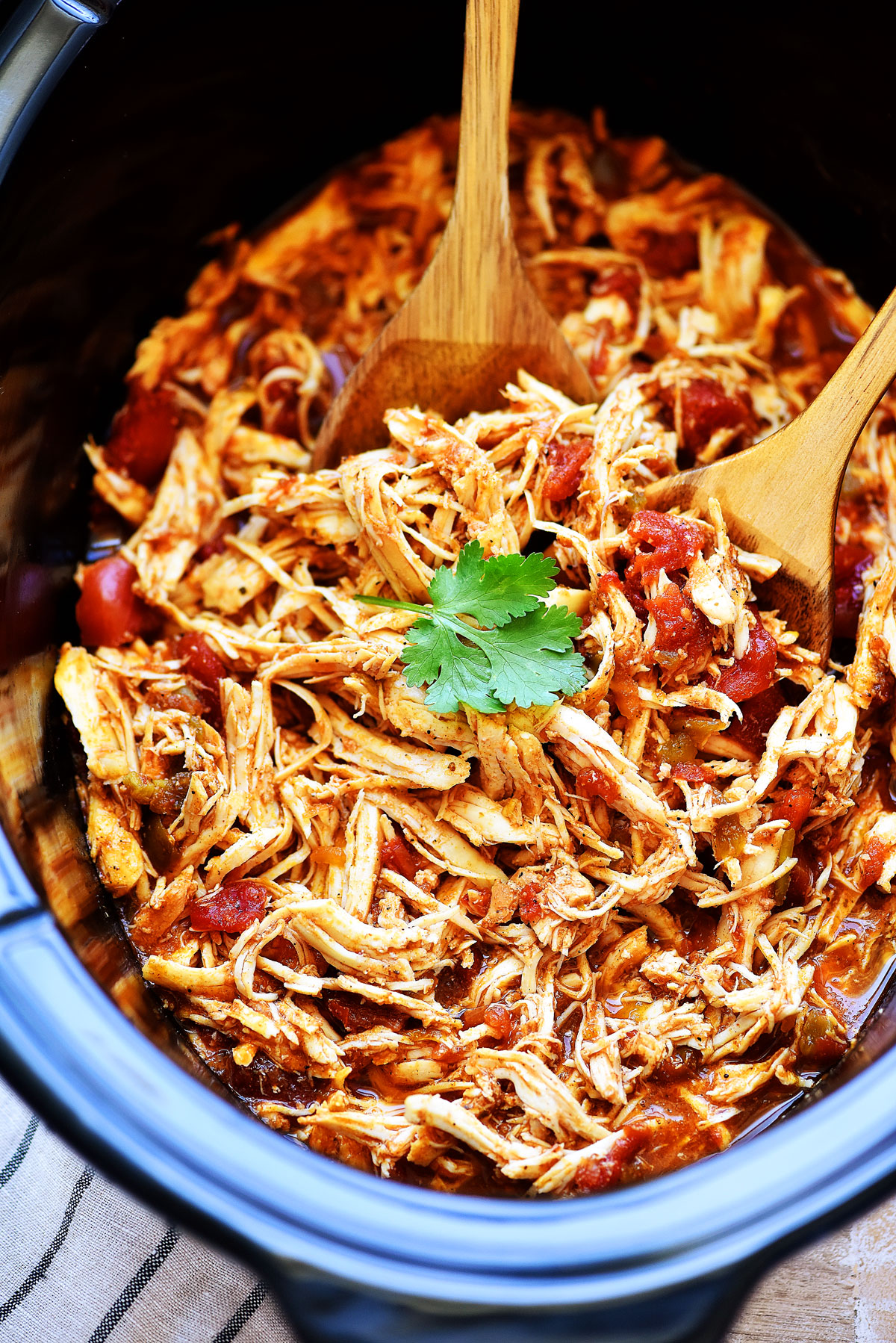 Slow Cooker Shredded Chicken that is filled with Mexican seasonings. Life-in-the-Lofthouse.com