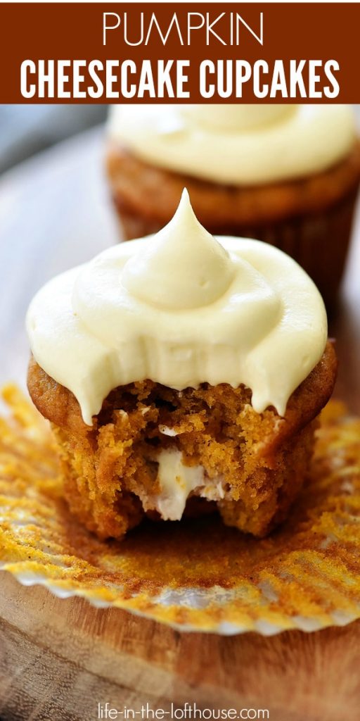 Pumpkin Cheesecake Cupcakes are so delicious with their surprise cheesecake center and wonderful pumpkin-spice flavor throughout. Life-in-the-Lofthouse.com