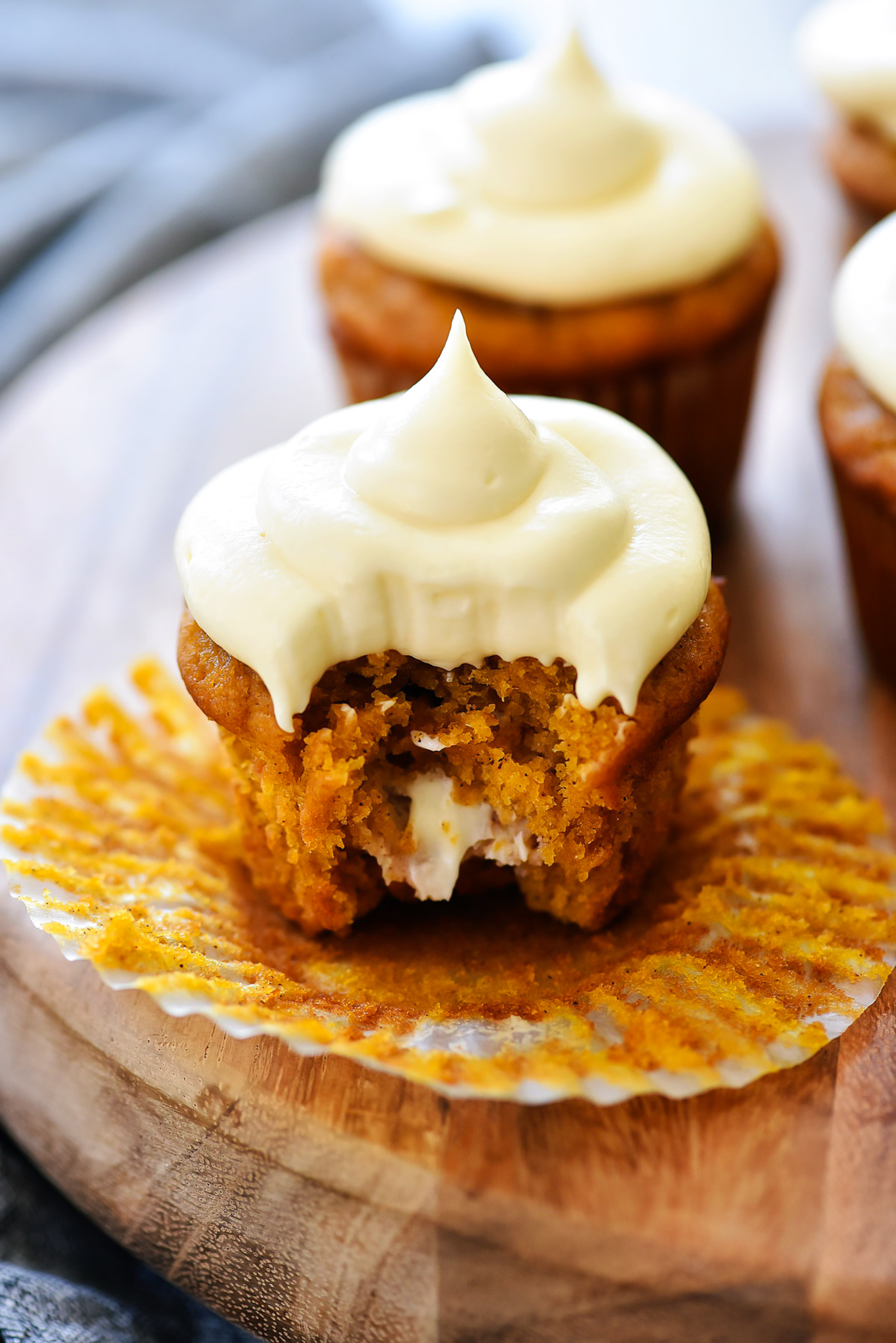 Pumpkin Cupcakes with Cheesecake