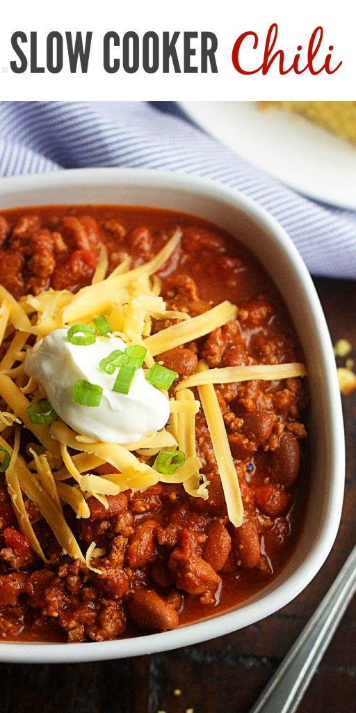 This Chili is full of ground beef, chili beans, tomatoes and onion all cooked up in a slow cooker. Life-in-the-Lofthouse.com