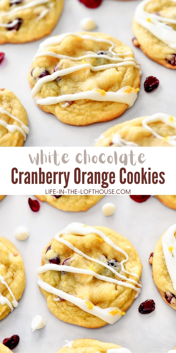 White Chocolate Cranberry Orange Cookies are sweet, soft cookies full of orange and cranberry flavors. Life-in-the-Lofthouse.com