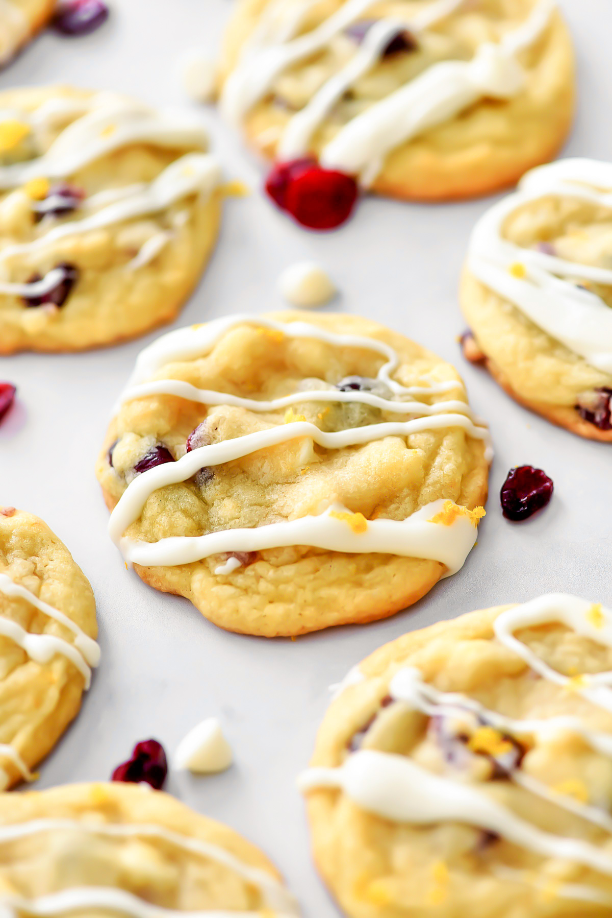 White Chocolate Cranberry Orange Cookies are sweet, soft cookies full of orange and cranberry flavors. Life-in-the-Lofthouse.com