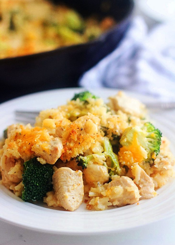 Cheesy Chicken, Rice and Broccoli Skillet
