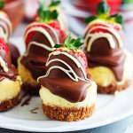 Chocolate Dipped Strawberry Mini Cheesecakes