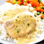 Creamy Ranch Pork chops are slow cooked with chicken and mushroom soups and ranch seasoning. Life-in-the-Lofthouse.com
