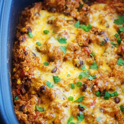 Slow Cooker Chicken Enchilada Quinoa - Life In The Lofthouse