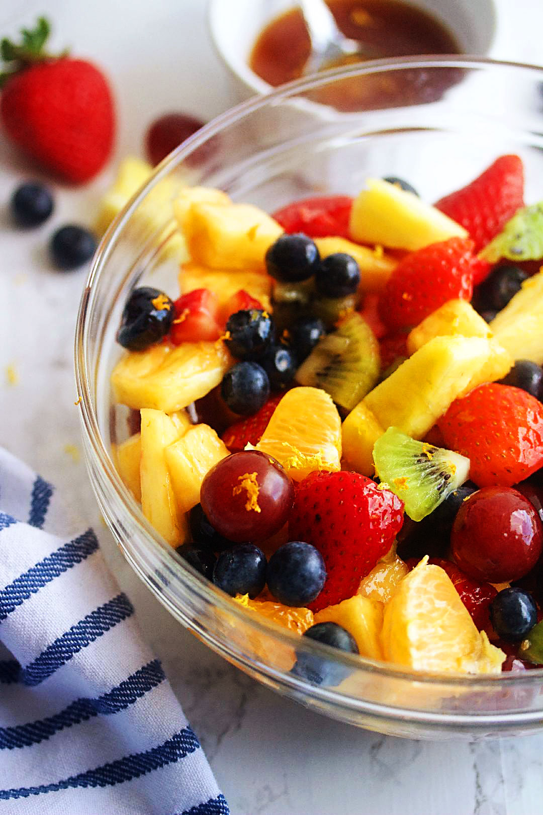Summer Fruit Salad is a refreshing, colorful fruit salad with a slightly sweet and tangy dressing. Life-in-the-Lofthouse.com