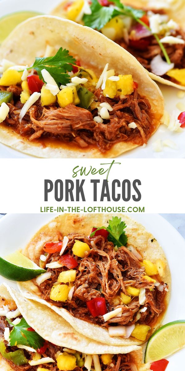 Tacos with sweet pork.