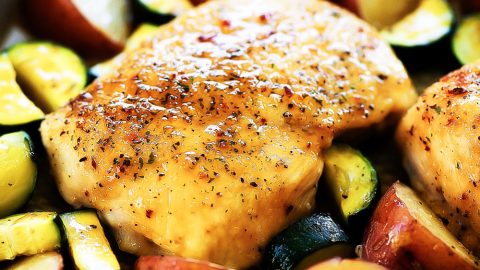 One Pan Brown Sugar Italian Chicken and Veggies