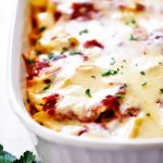 Red and White pasta is a delicious combination of Alfredo and spaghetti sauce with Penne noodles and lots of Mozzarella cheese. Life-in-the-Lofthouse.com